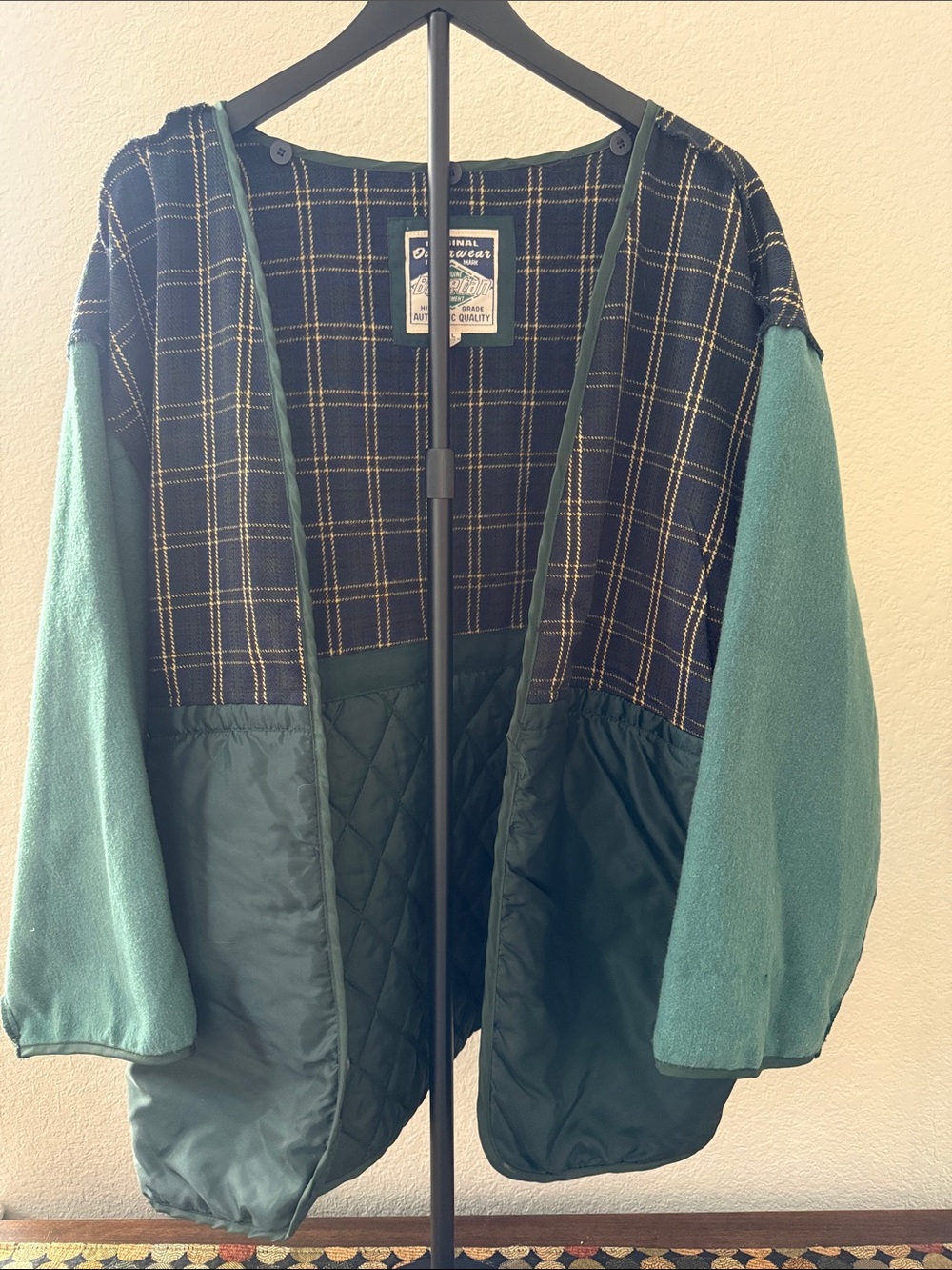 Vintage Original Outerwear Men's Jacket Replacement Button-In Liner Large Green